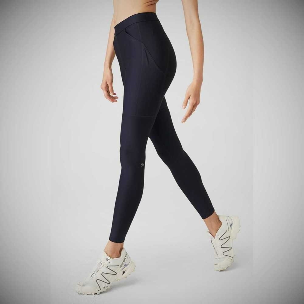 Alo Yoga High-Taille 4 Pocket Utility Leggings Damen Navy | SPJRDZ238