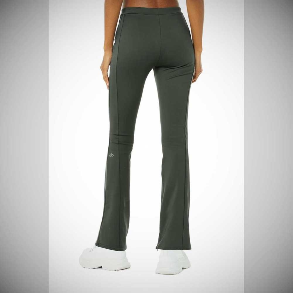 Alo Yoga High-Taille 7/8 Zip It Flare Leggings Damen Dunkelgrün | EYCLNZ153