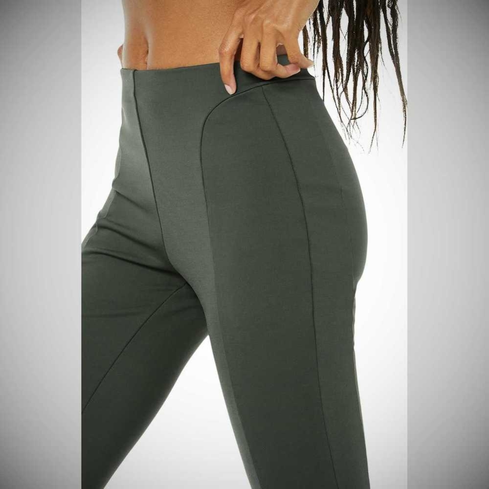 Alo Yoga High-Taille 7/8 Zip It Flare Leggings Damen Dunkelgrün | EYCLNZ153