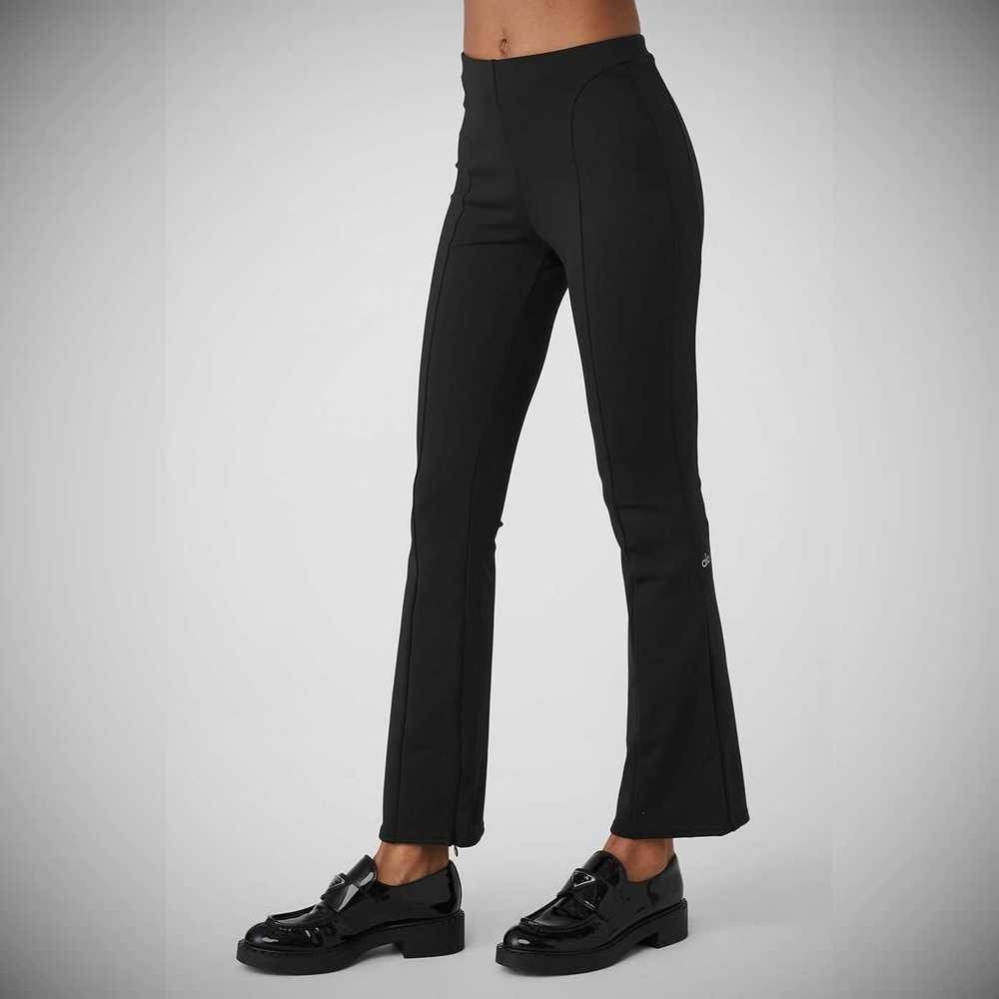 Alo Yoga High-Taille 7/8 Zip It Flare Leggings Damen Schwarz | NRFOIV569