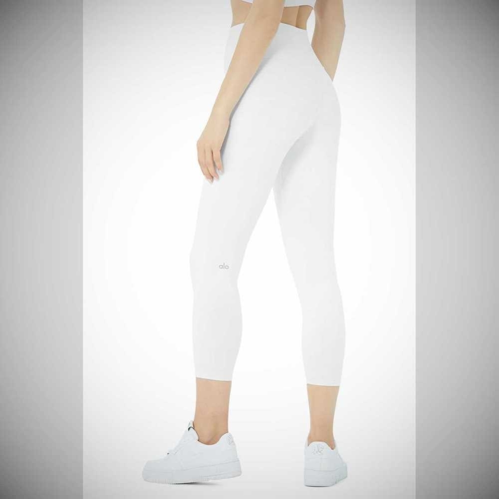 Alo Yoga High-Taille Airbrush Caprihose Damen Weiß | CNKLDY614