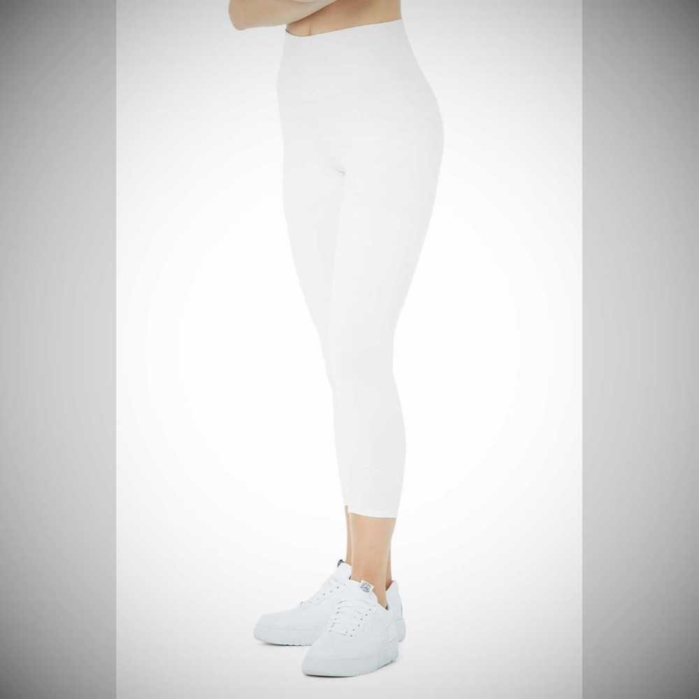 Alo Yoga High-Taille Airbrush Caprihose Damen Weiß | CNKLDY614