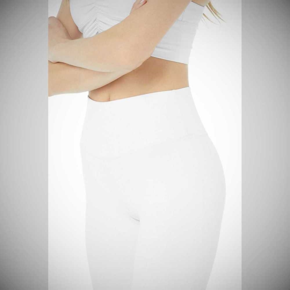 Alo Yoga High-Taille Airbrush Caprihose Damen Weiß | CNKLDY614