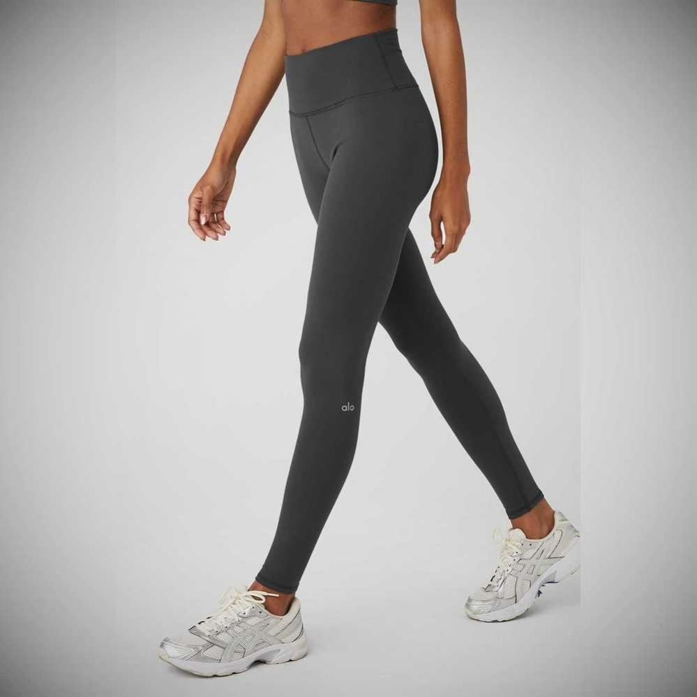 Alo Yoga High-Taille Airbrush Leggings Damen Grau | FQSJDN698