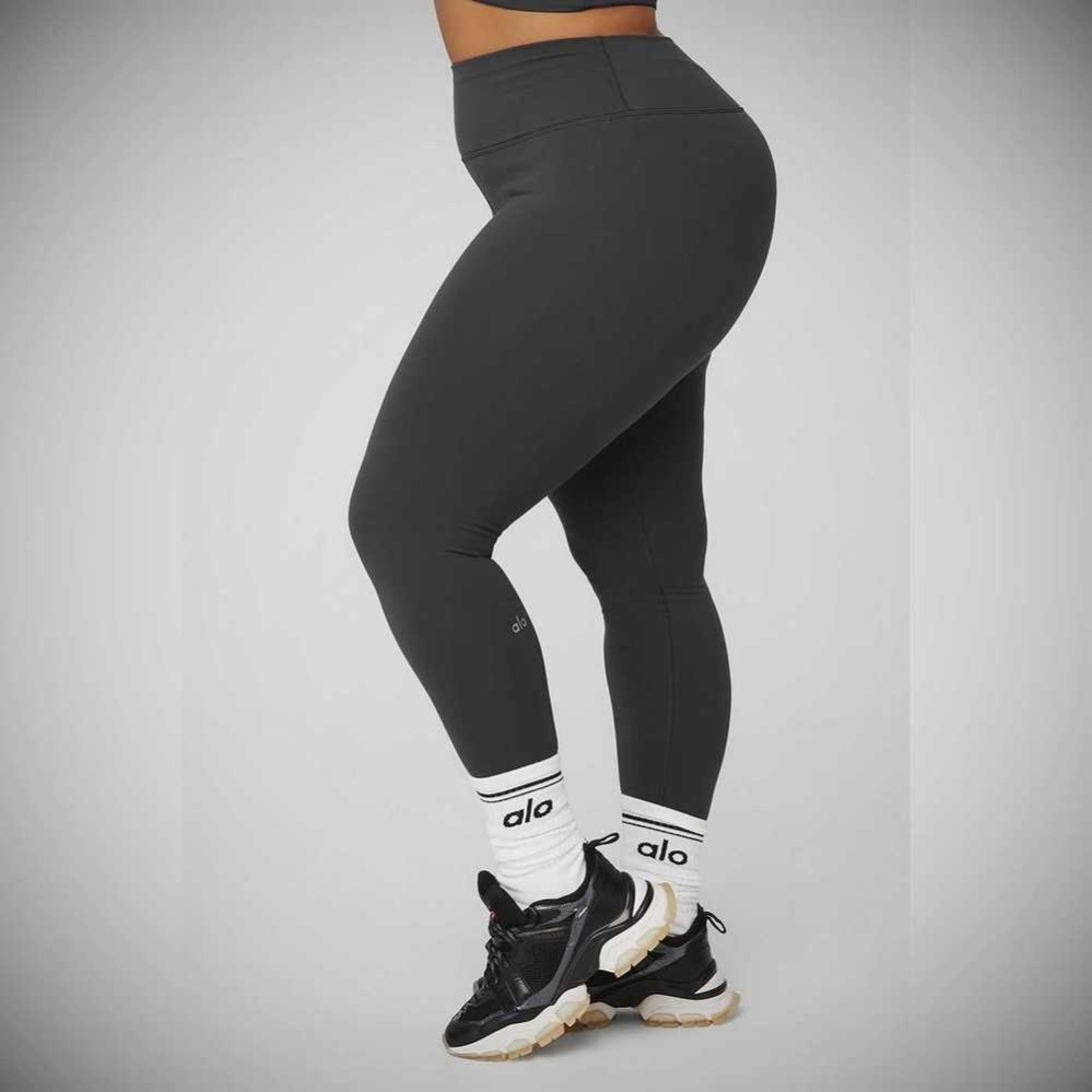 Alo Yoga High-Taille Airbrush Leggings Damen Grau | FQSJDN698