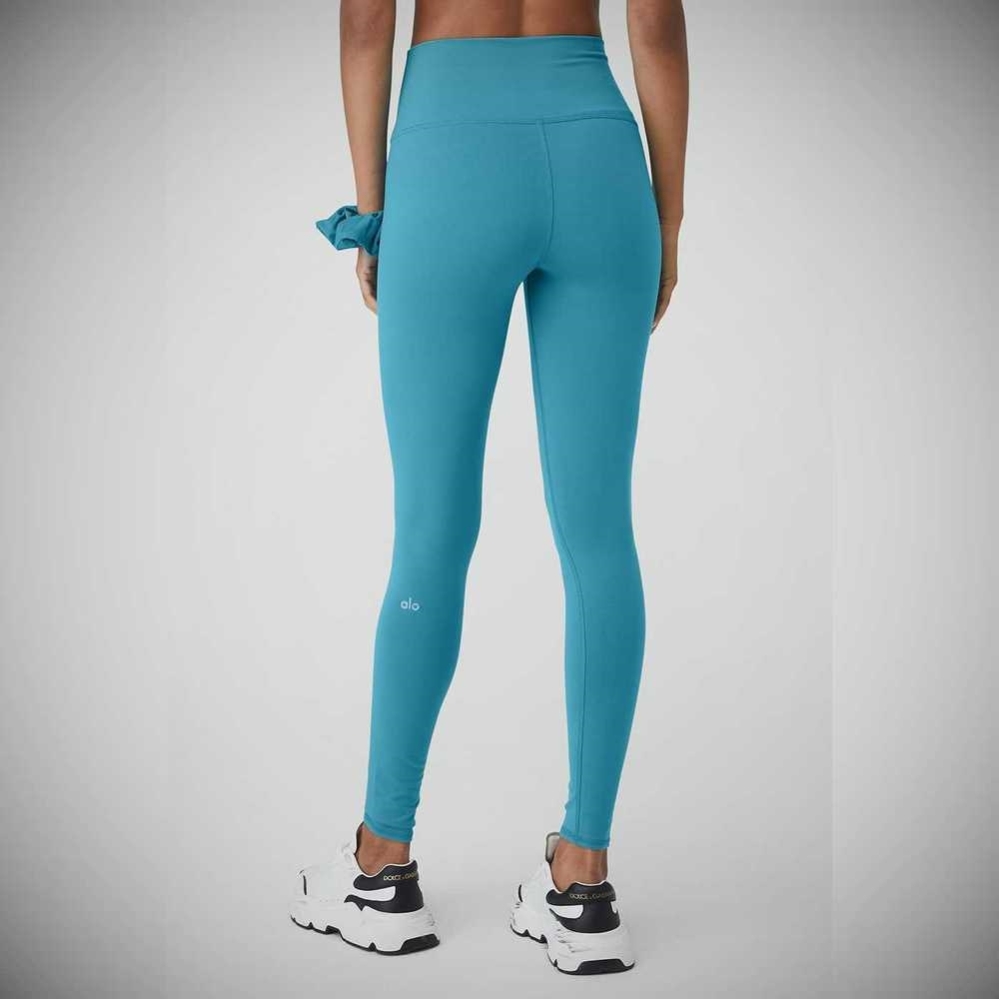 Alo Yoga High-Taille Airbrush Leggings Damen Blau | GLYZHM192