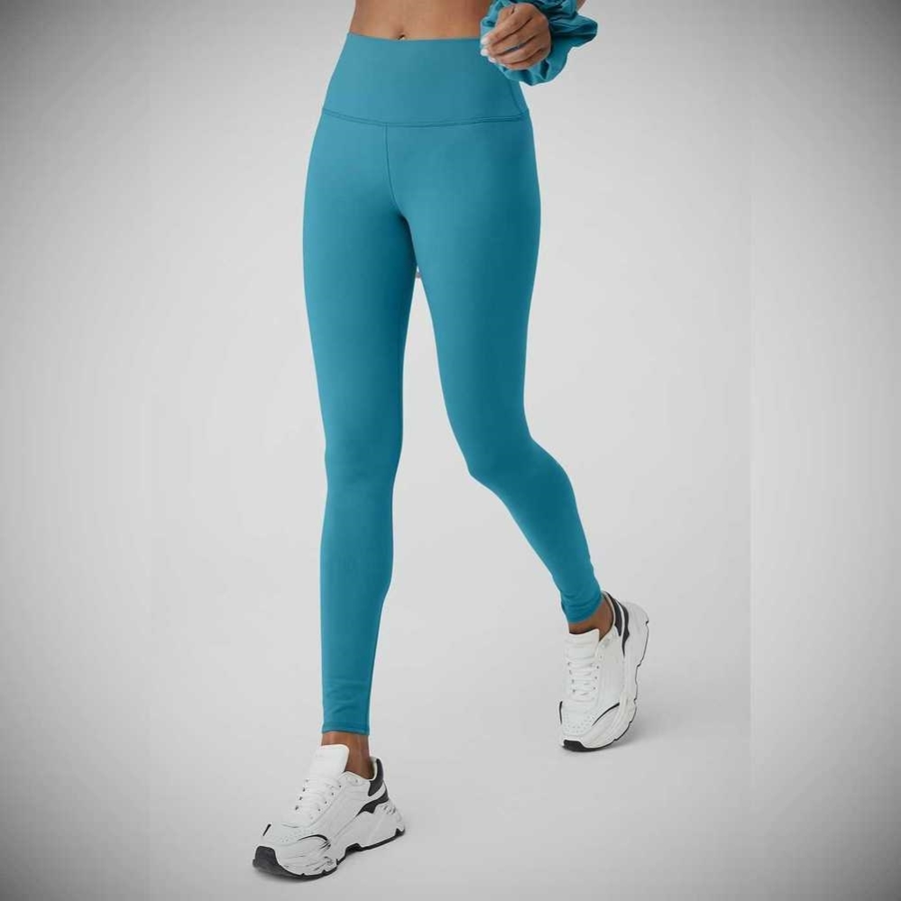 Alo Yoga High-Taille Airbrush Leggings Damen Blau | GLYZHM192