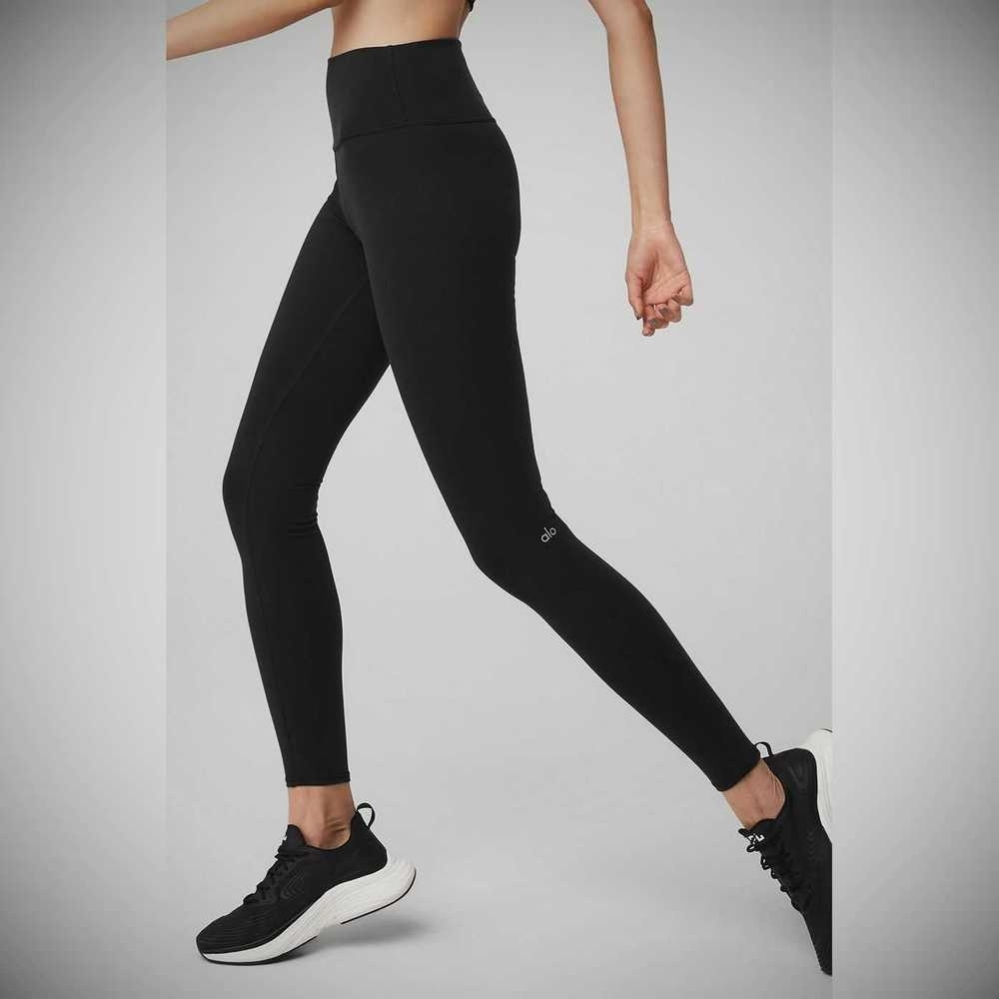 Alo Yoga High-Taille Airbrush Leggings Damen Schwarz | OJATNP562