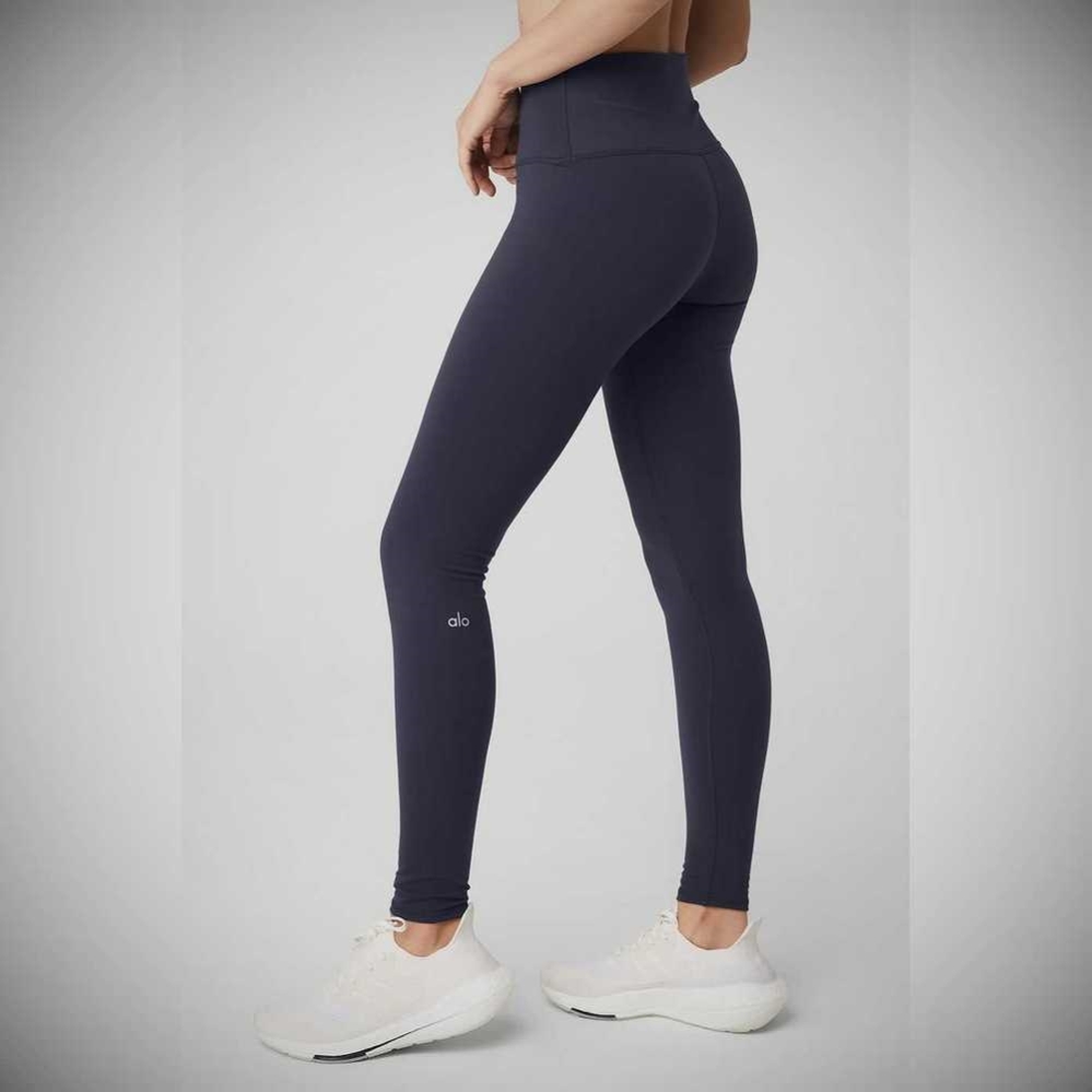 Alo Yoga High-Taille Airbrush Leggings Damen Navy | PCREVU491