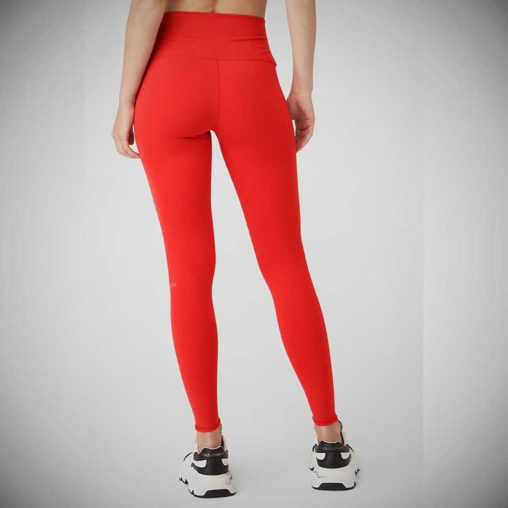 Alo Yoga High-Taille Airbrush Leggings Damen Rot | QDLMGY089