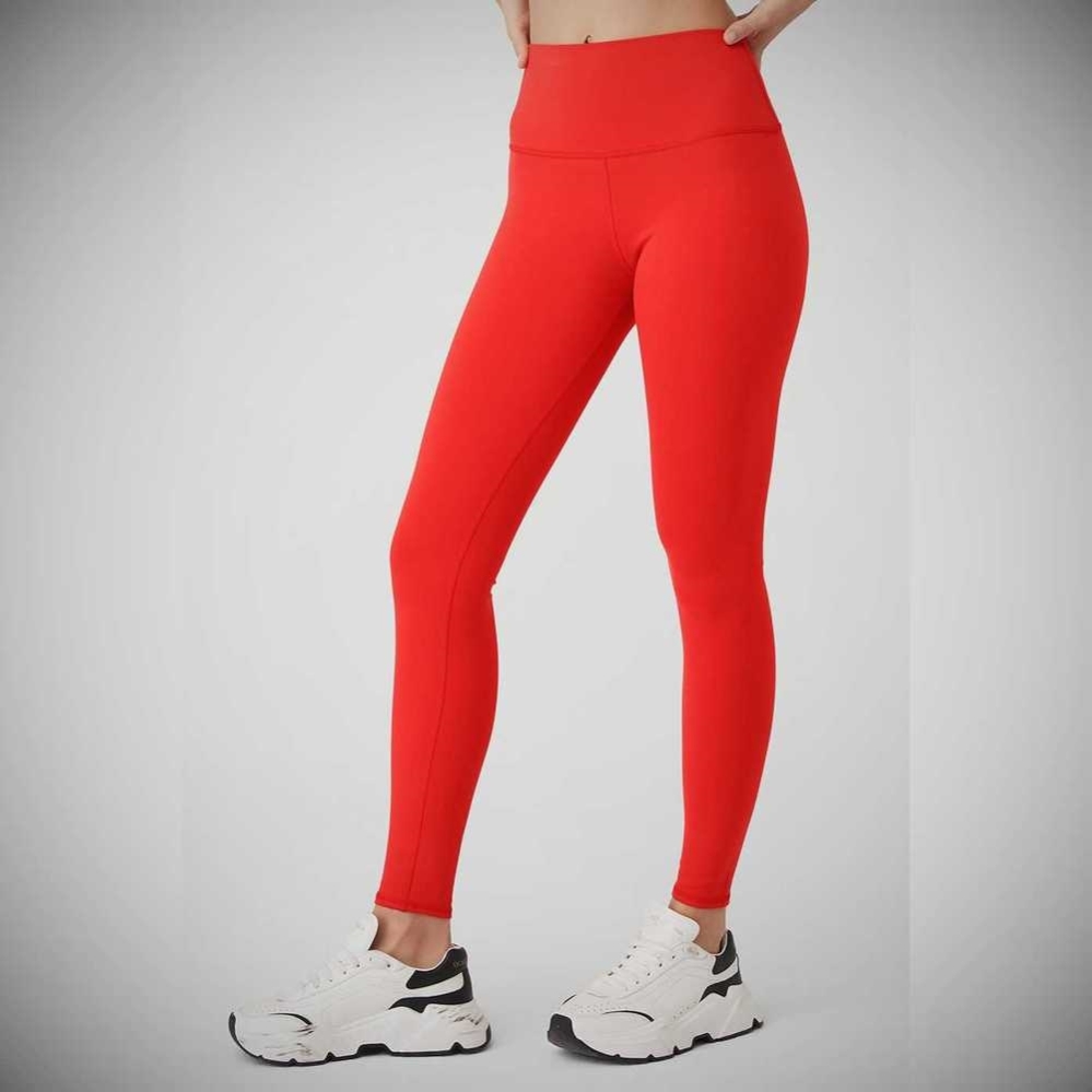 Alo Yoga High-Taille Airbrush Leggings Damen Rot | QDLMGY089