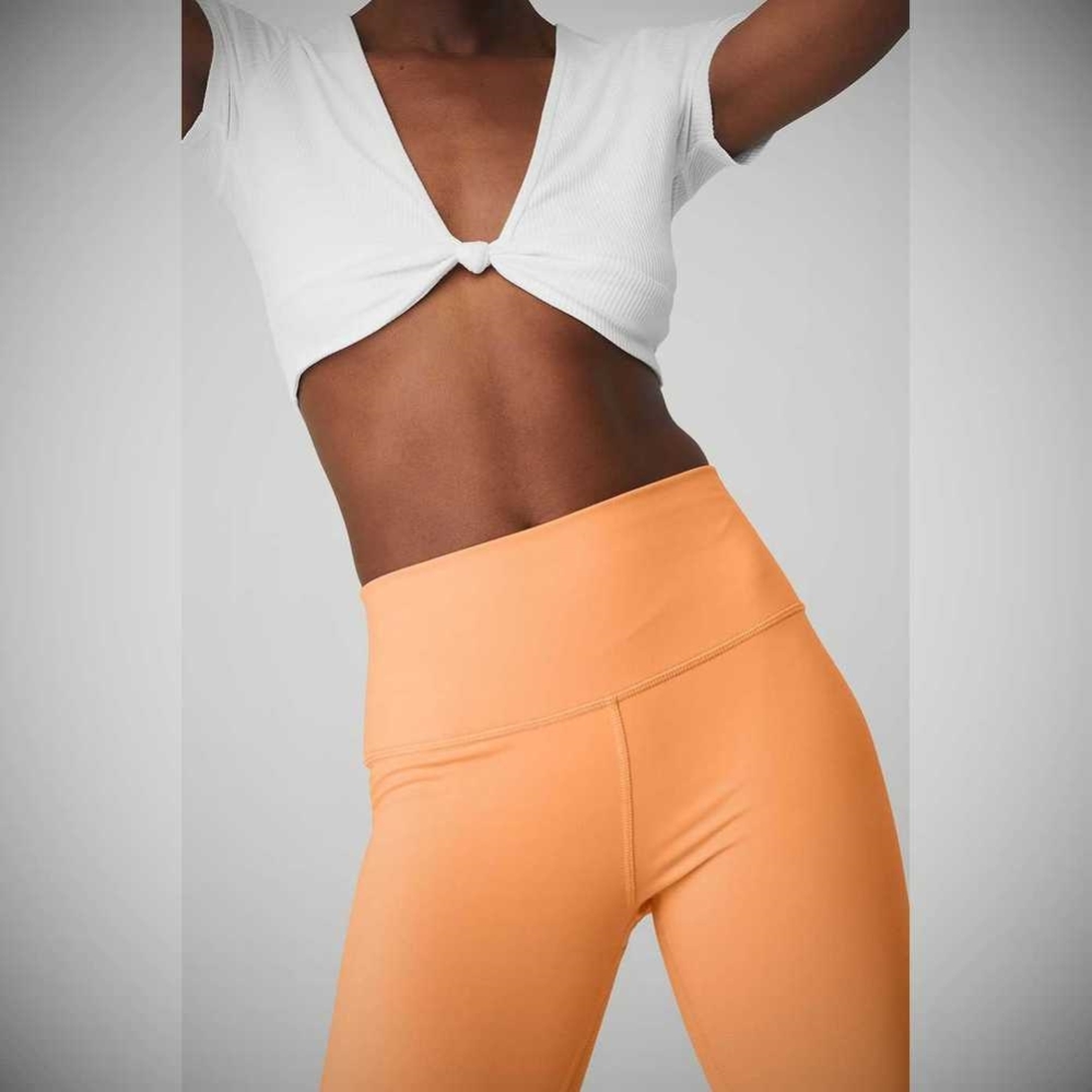 Alo Yoga High-Taille Airbrush Leggings Damen Orange | UQGDZM316