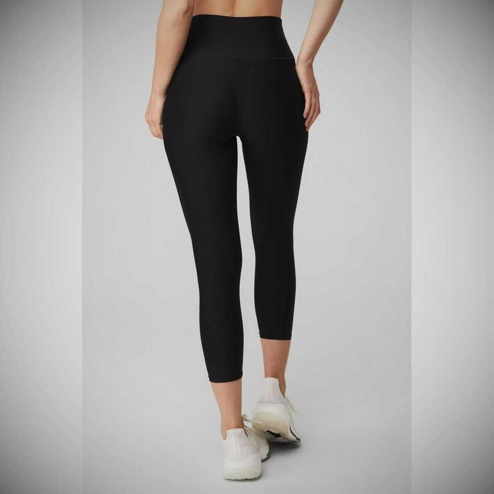 Alo Yoga High-Taille Airlift Caprihose Damen Schwarz | GKWDNO694