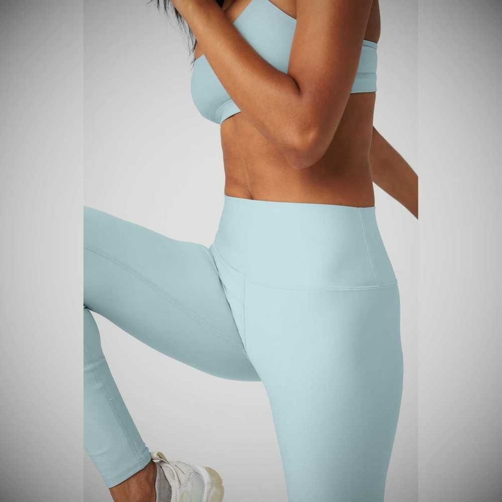 Alo Yoga High-Taille Airlift Leggings Damen Blau | CAEDZP896