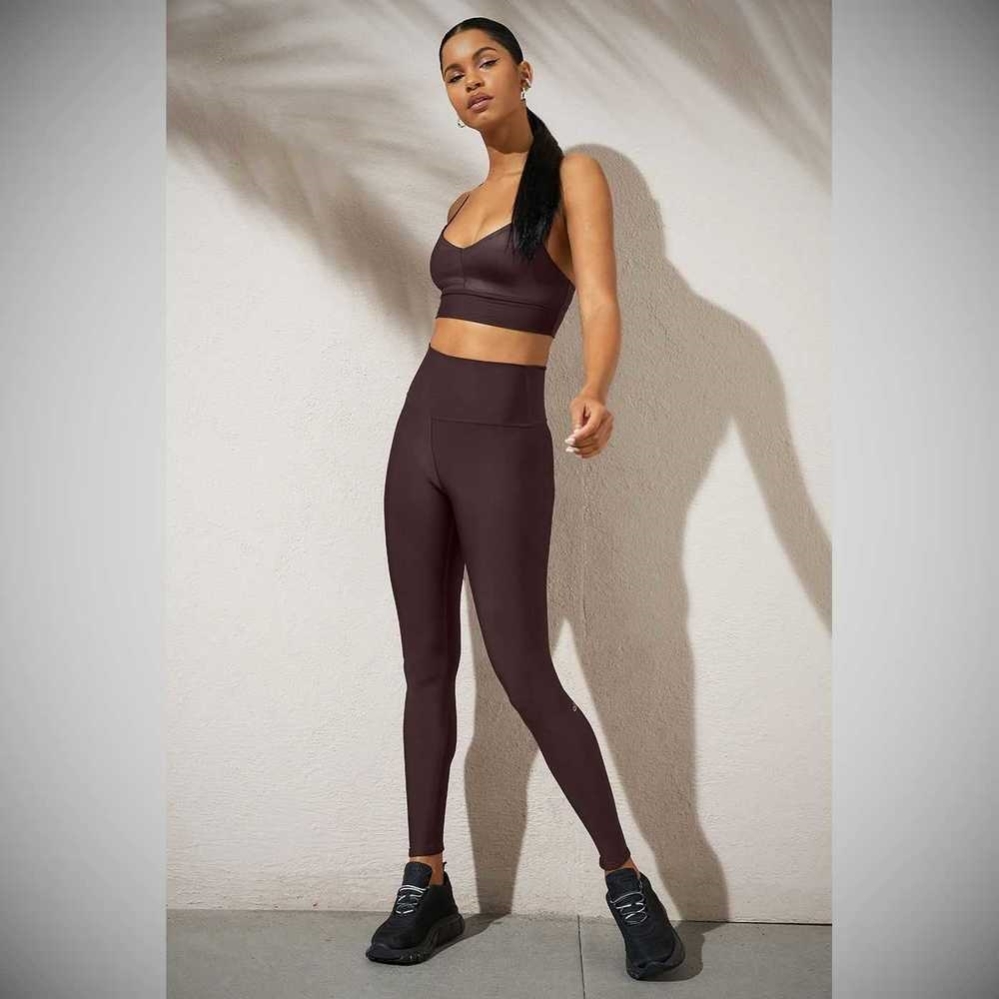 Alo Yoga High-Taille Airlift Leggings Damen Lila Grau | SHZFNG064