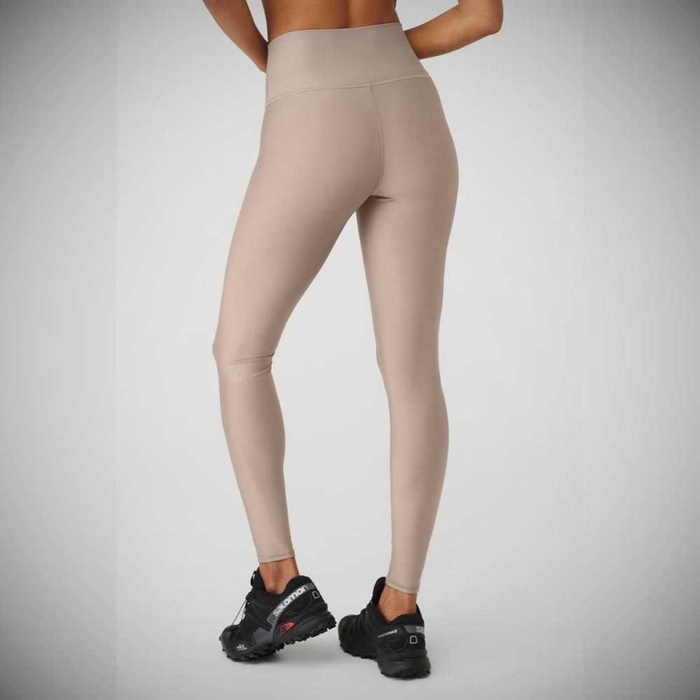 Alo Yoga High-Taille Airlift Leggings Damen Grau Braun | VUBNWY185