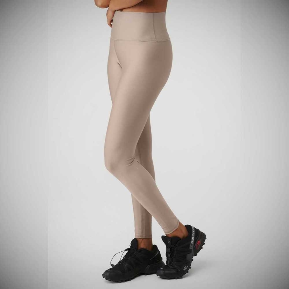 Alo Yoga High-Taille Airlift Leggings Damen Grau Braun | VUBNWY185