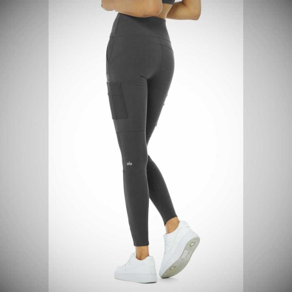 Alo Yoga High-Taille Cargo Leggings Damen Grau | LICHVF607