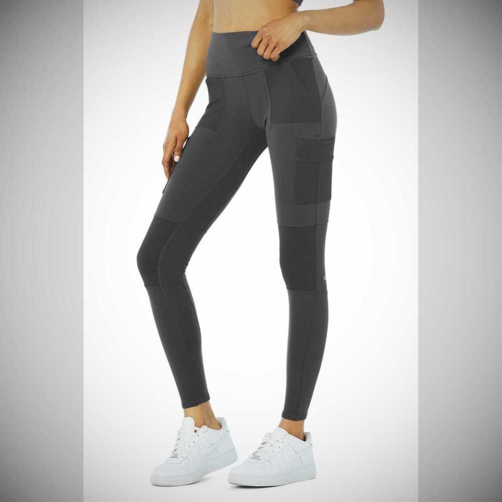 Alo Yoga High-Taille Cargo Leggings Damen Grau | LICHVF607