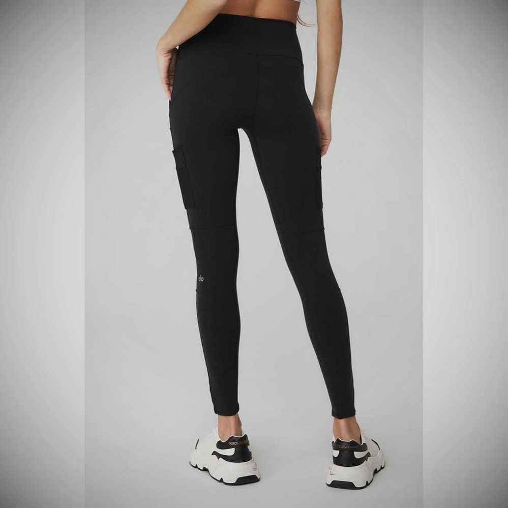 Alo Yoga High-Taille Cargo Leggings Damen Schwarz | QGKYES912