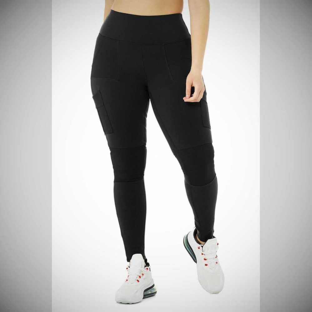 Alo Yoga High-Taille Cargo Leggings Damen Schwarz | QGKYES912