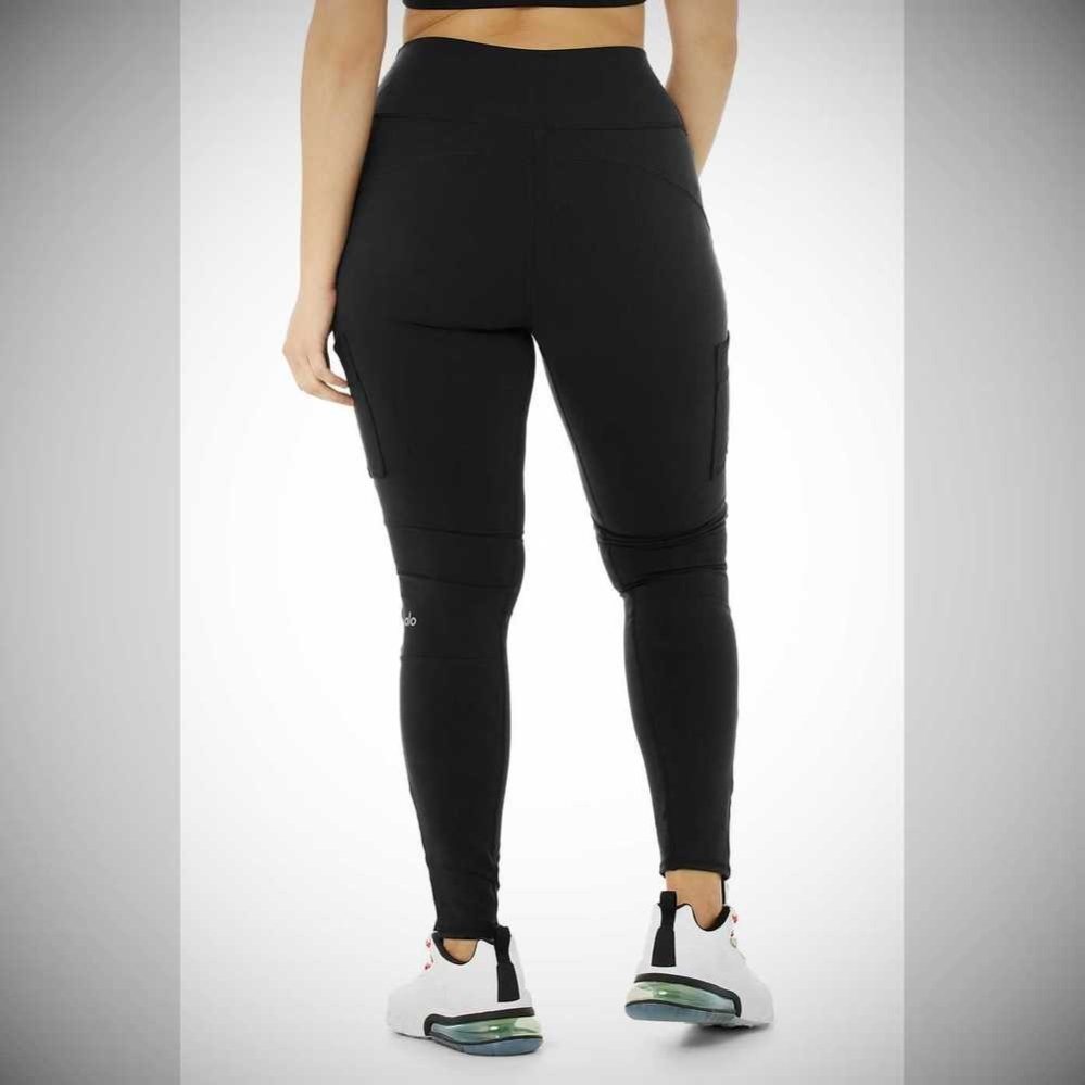 Alo Yoga High-Taille Cargo Leggings Damen Schwarz | QGKYES912