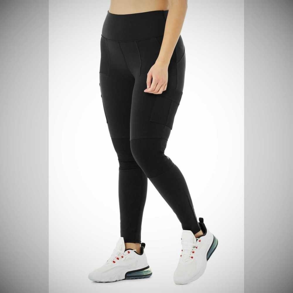 Alo Yoga High-Taille Cargo Leggings Damen Schwarz | QGKYES912