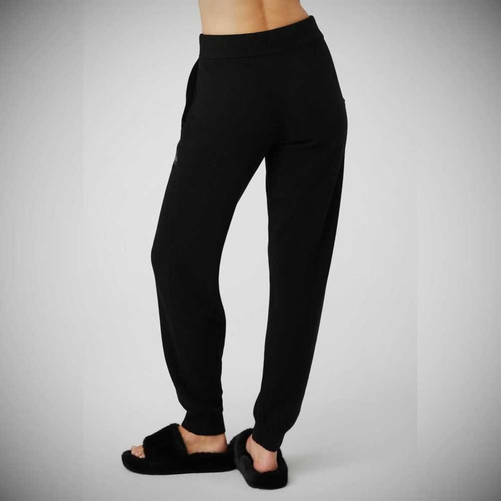 Alo Yoga High-Taille Cashmere Jet Set Hose Damen Schwarz | NPZCHJ568