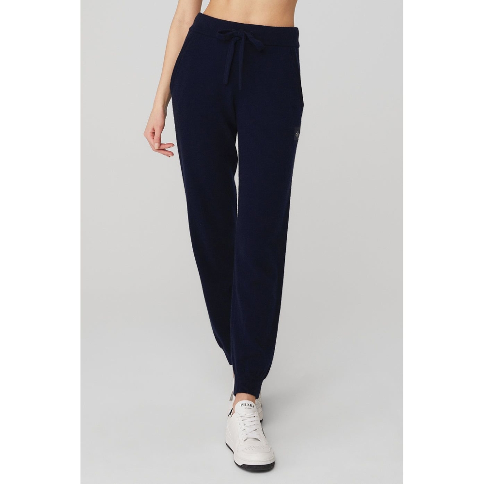 Alo Yoga High-Taille Cashmere Jet Set Hose Damen Navy | UTJPRF901