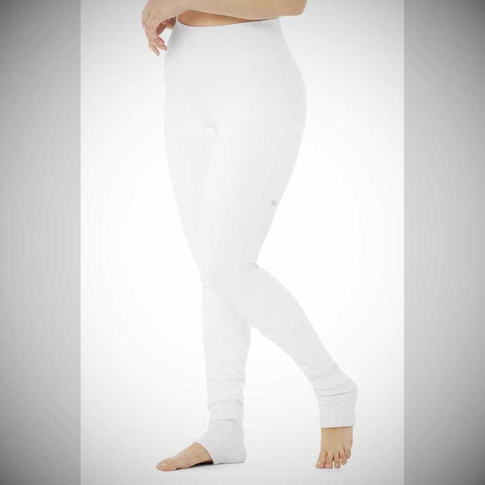 Alo Yoga High-Taille Goddess Leggings Damen Weiß | DEZJNY297