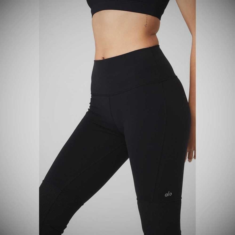 Alo Yoga High-Taille Goddess Leggings Damen Schwarz | HLGNAD395