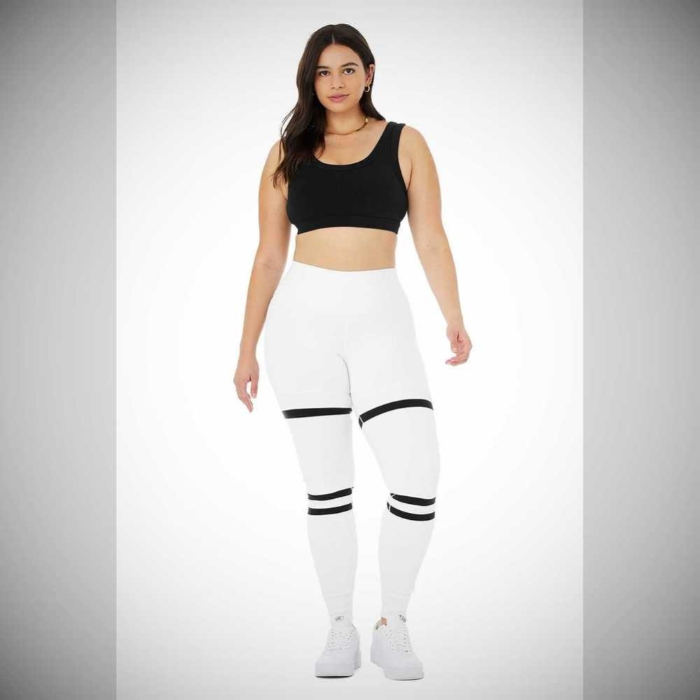 Alo Yoga High-Taille Legit Leggings Damen Weiß Schwarz | ILCEPB035