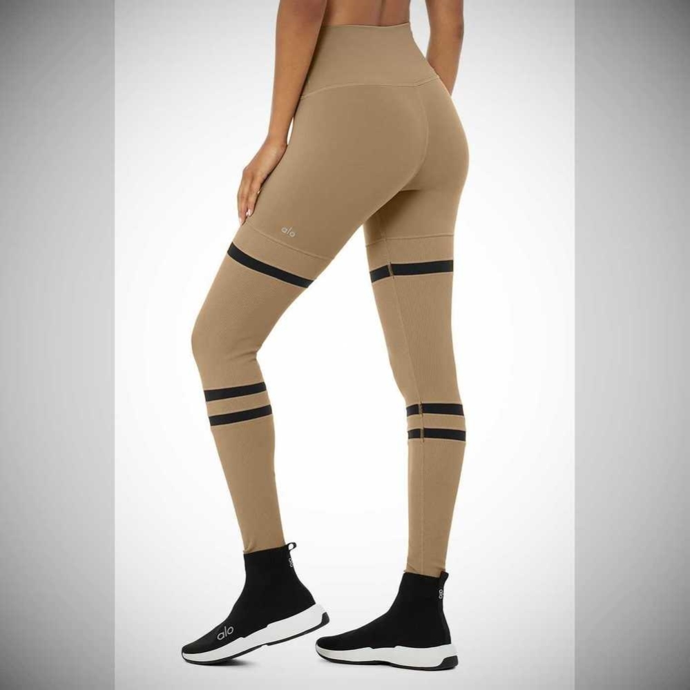 Alo Yoga High-Taille Legit Leggings Damen Braun Schwarz | NOXCLD728