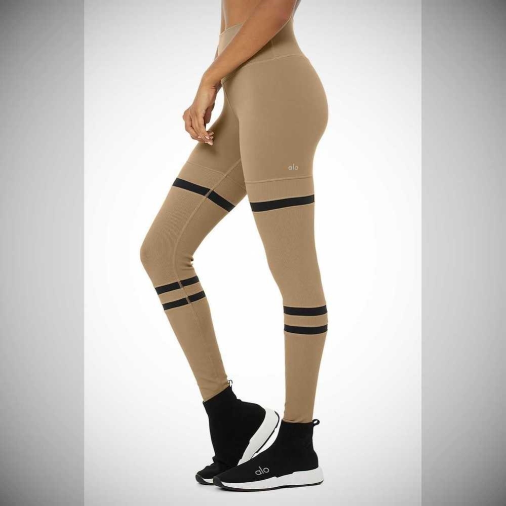 Alo Yoga High-Taille Legit Leggings Damen Braun Schwarz | NOXCLD728