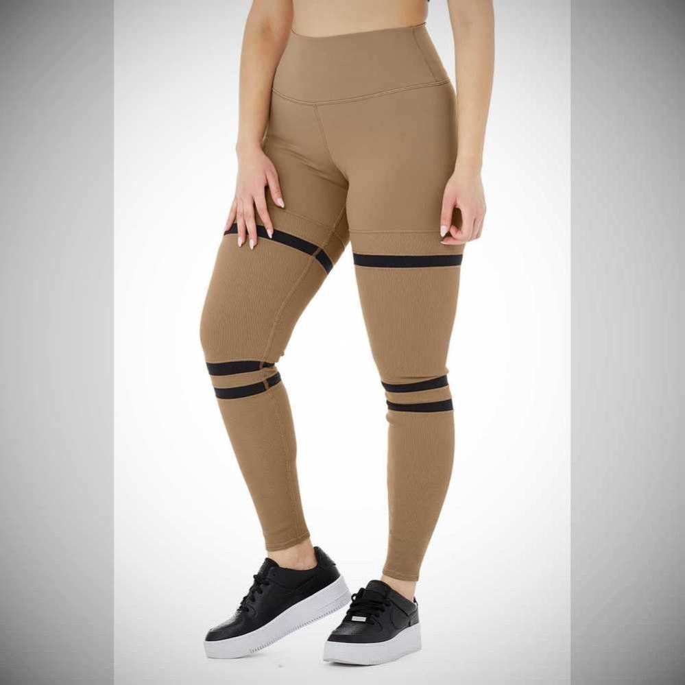 Alo Yoga High-Taille Legit Leggings Damen Braun Schwarz | NOXCLD728