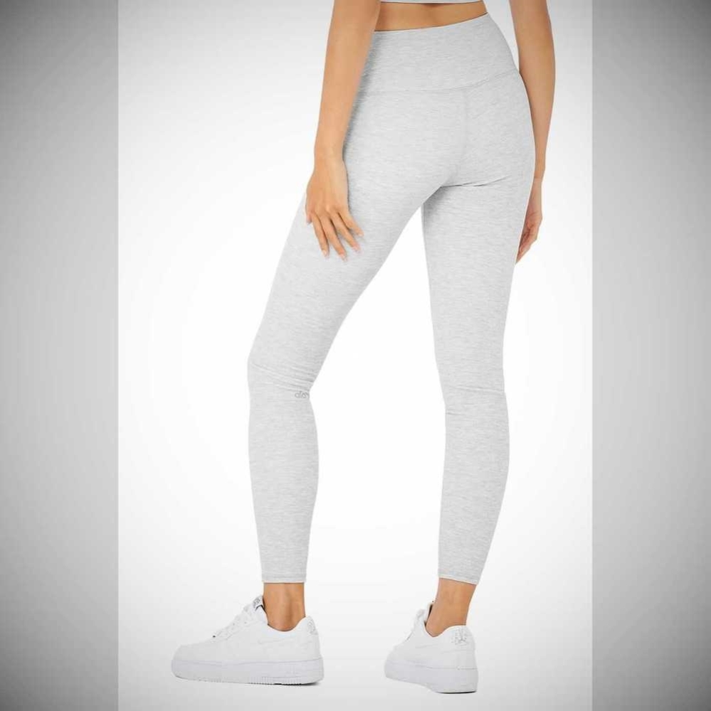 Alo Yoga High-Taille Micro Waffle LowKey Leggings Damen Grau | GWLKUT785