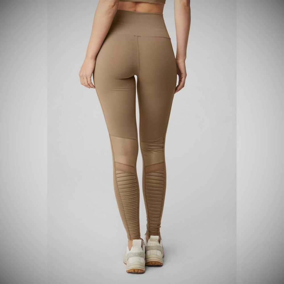 Alo Yoga High-Taille Moto Leggings Damen Braun | BQTRVO632