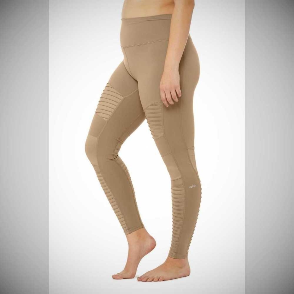 Alo Yoga High-Taille Moto Leggings Damen Braun | BQTRVO632