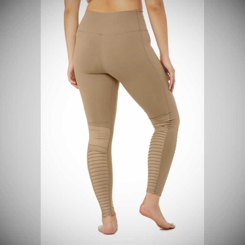 Alo Yoga High-Taille Moto Leggings Damen Braun | BQTRVO632