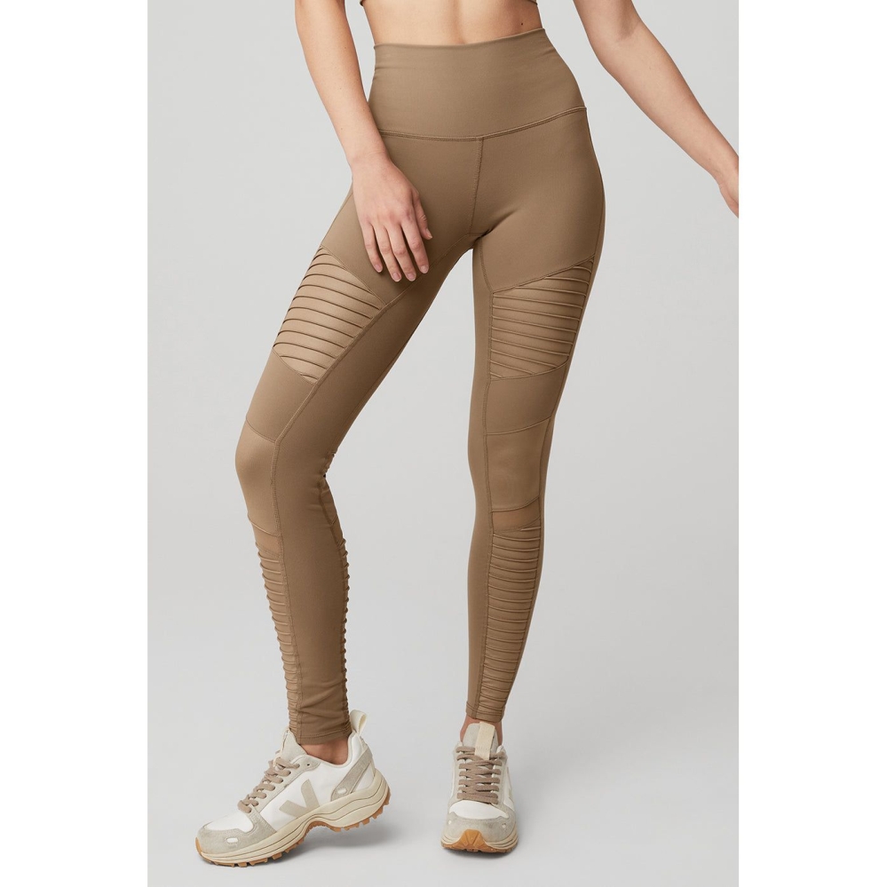 Alo Yoga High-Taille Moto Leggings Damen Braun | BQTRVO632