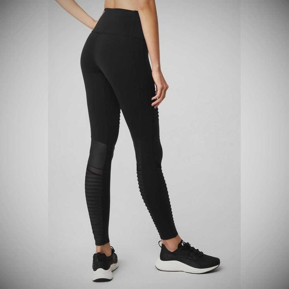 Alo Yoga High-Taille Moto Leggings Damen Schwarz | EWFAHY023