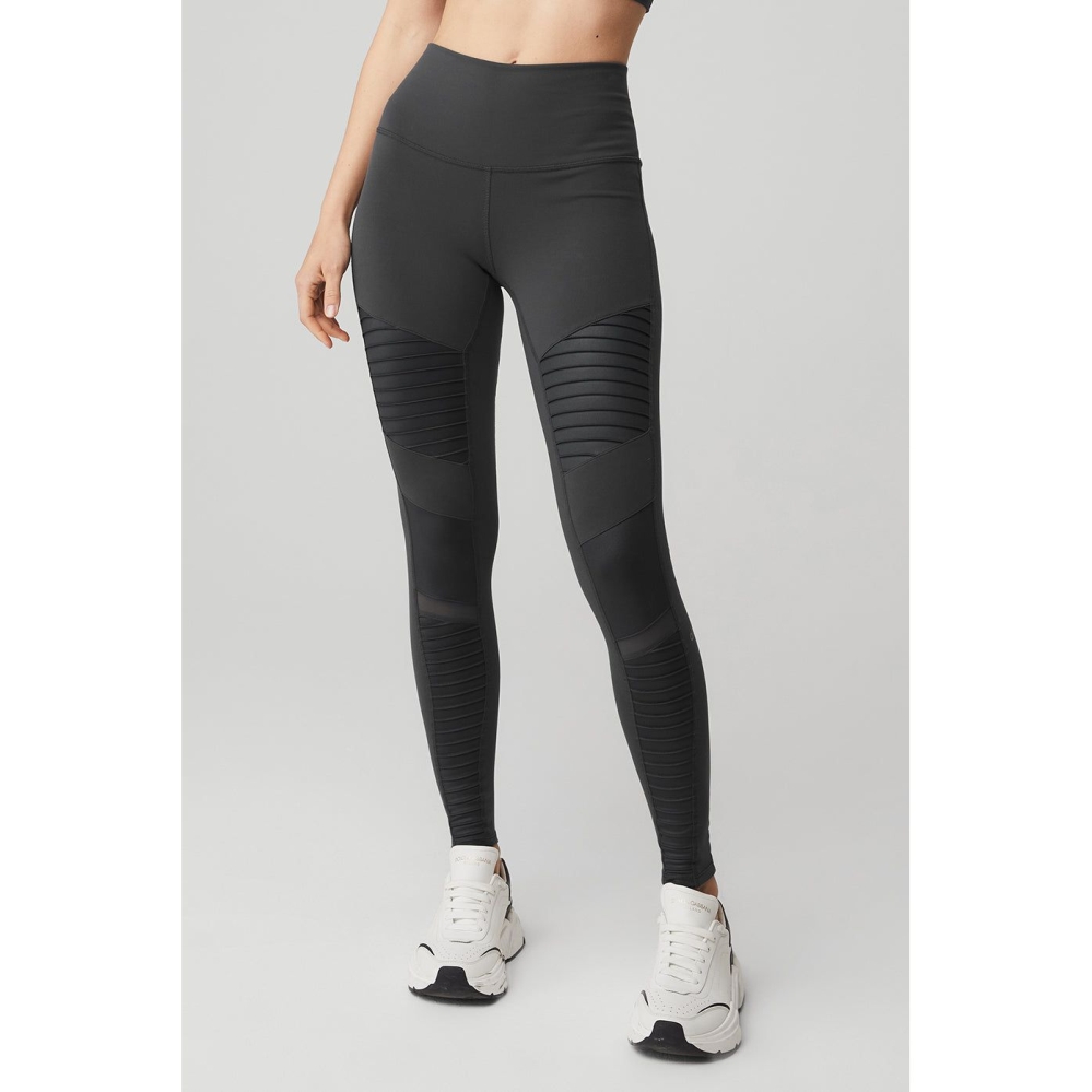 Alo Yoga High-Taille Moto Leggings Damen Grau | TWKAZH279