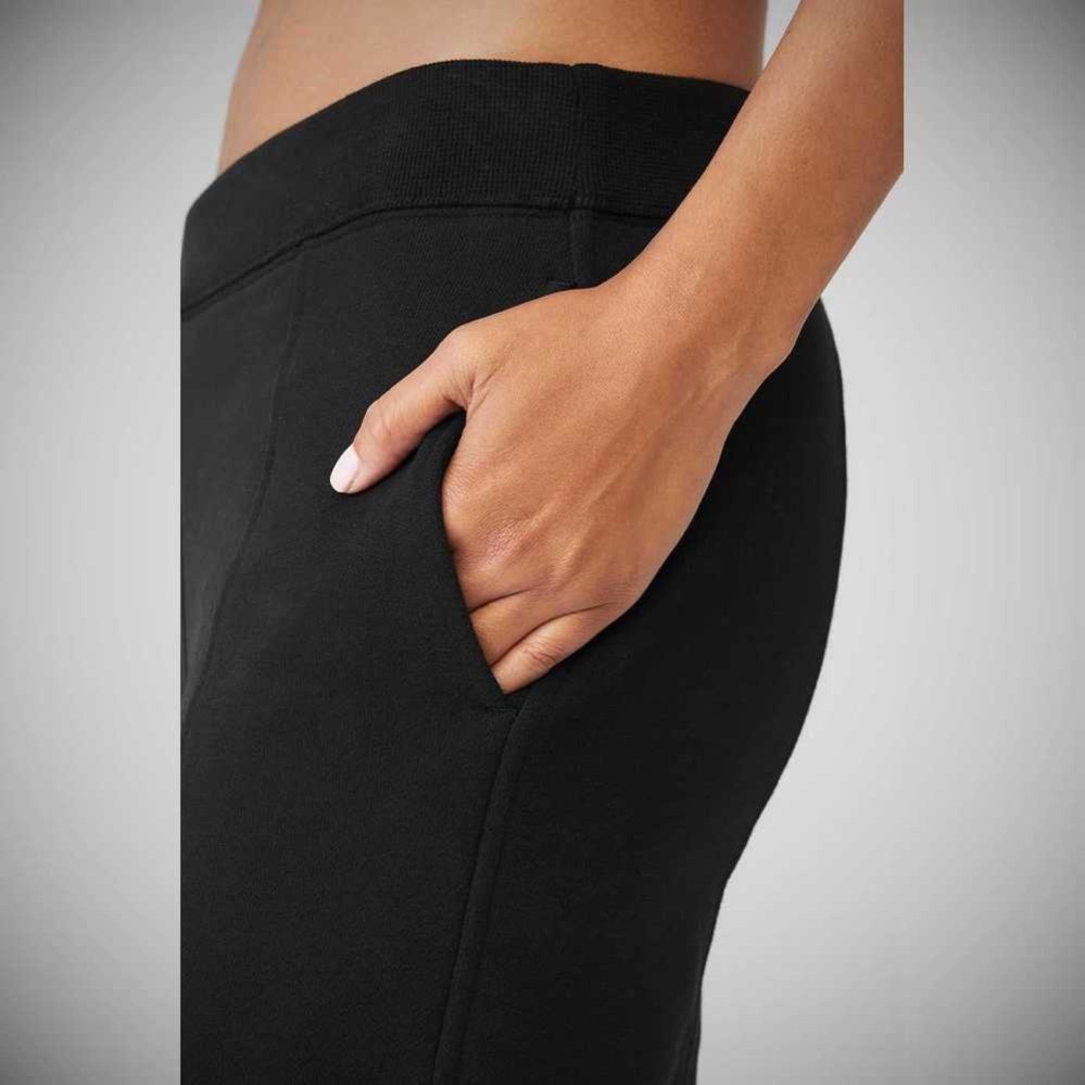 Alo Yoga High-Taille Offline Gerade Leg Sweathose Damen Schwarz | MUKQHA187