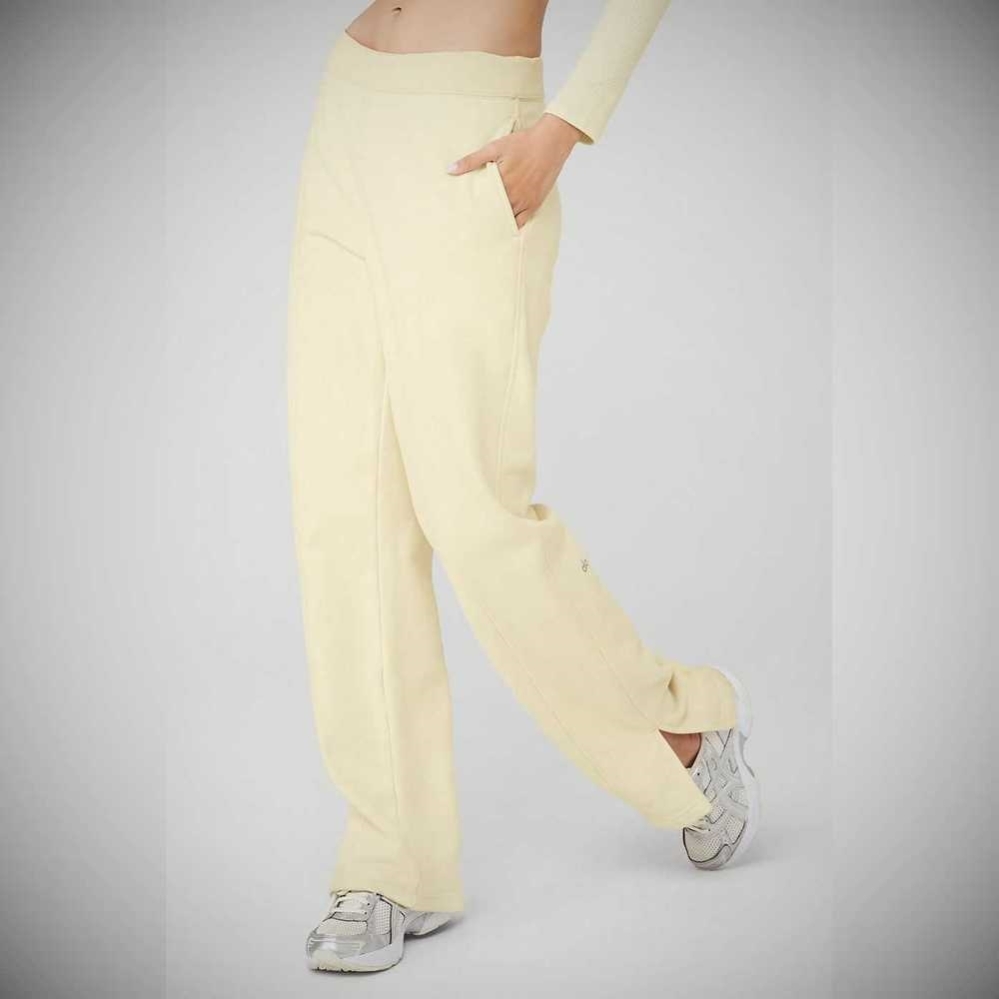 Alo Yoga High-Taille Offline Gerade Leg Sweathose Damen Hellgelb | OARTDG269