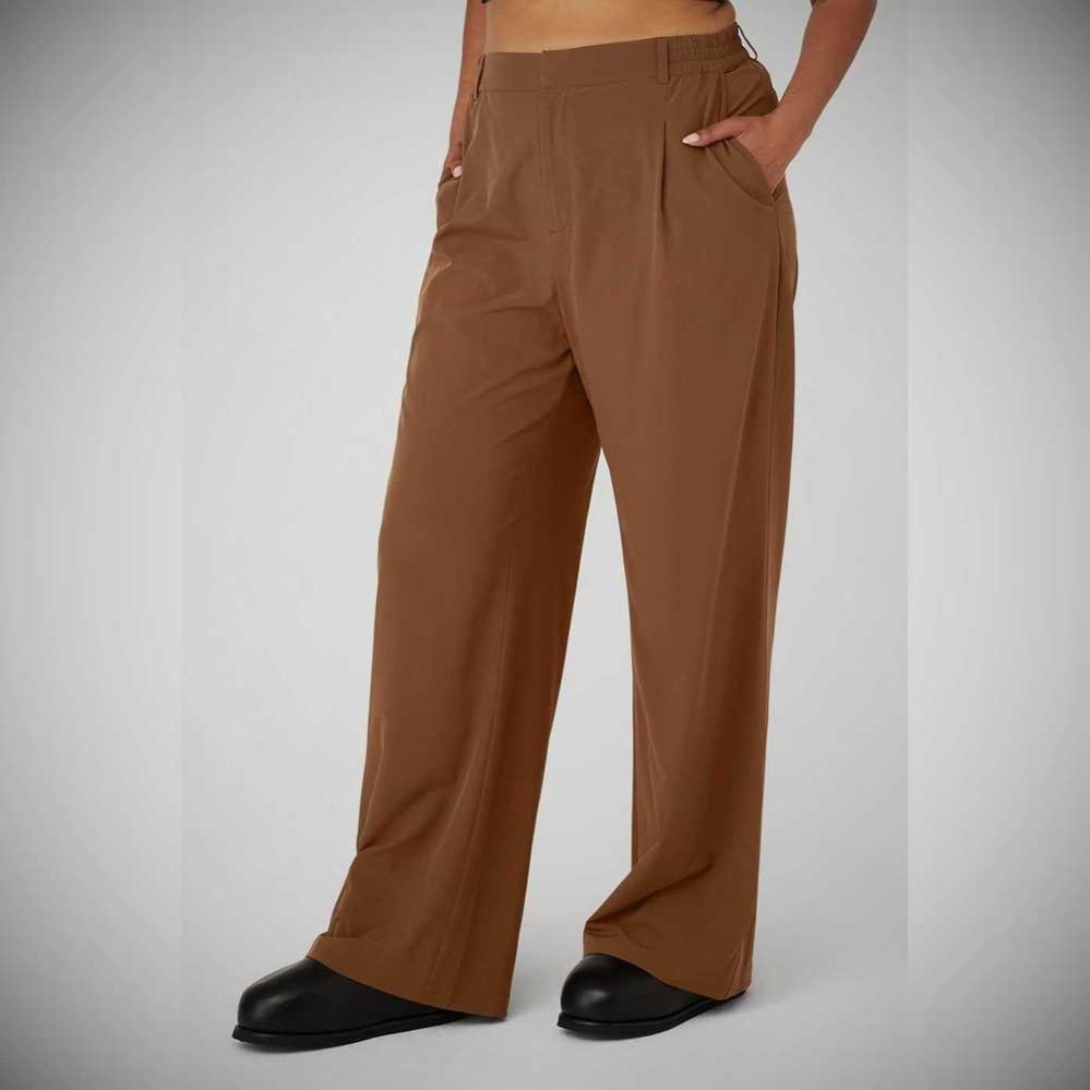 Alo Yoga High-Taille Pursuit Trouser Hose Damen Braun | ZMYSDL657