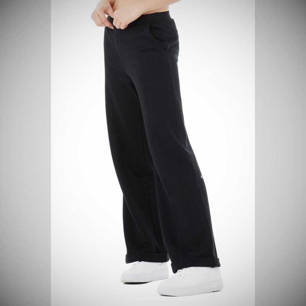 Alo Yoga High-Taille Trouser Weite Leg Hose Damen Schwarz | TDRJXA643