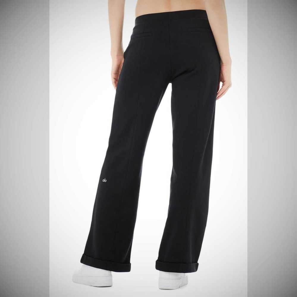 Alo Yoga High-Taille Trouser Weite Leg Hose Damen Schwarz | TDRJXA643