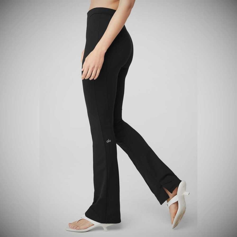 Alo Yoga High-Taille Zip It Flare Leggings Damen Schwarz | KMQLPI964