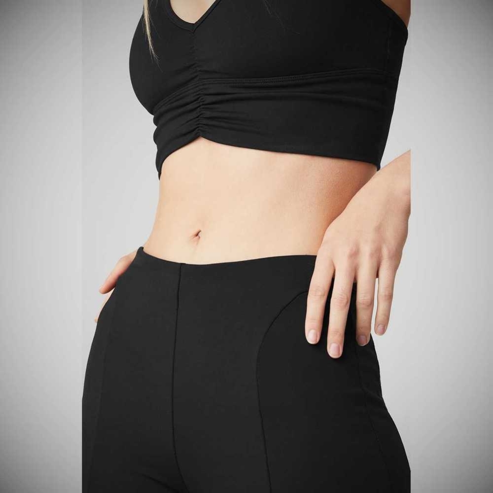 Alo Yoga High-Taille Zip It Flare Leggings Damen Schwarz | KMQLPI964