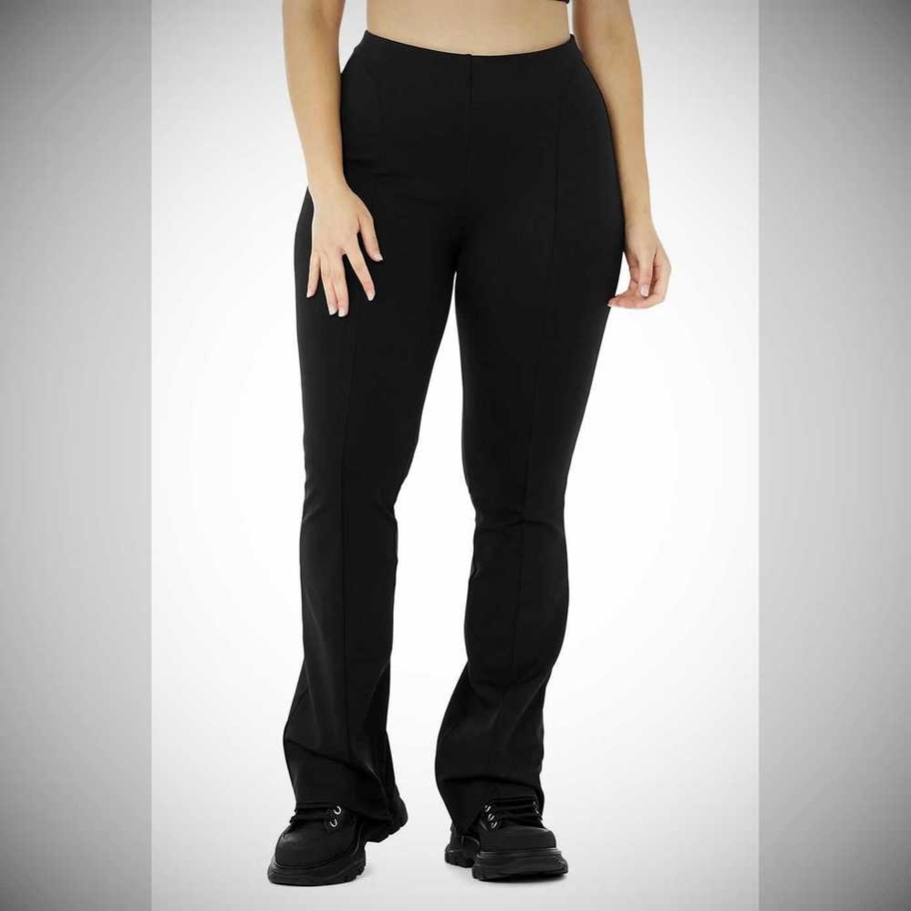 Alo Yoga High-Taille Zip It Flare Leggings Damen Schwarz | KMQLPI964